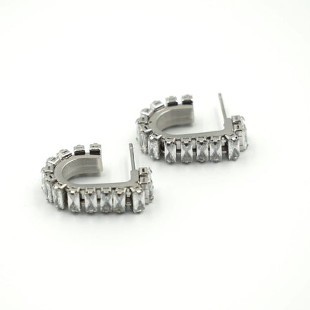 Aretes arena plateados