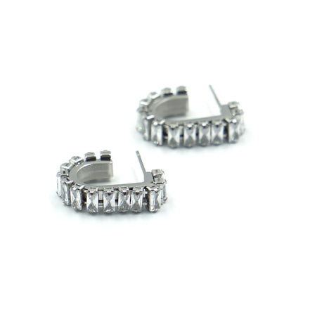 Aretes arena plateados