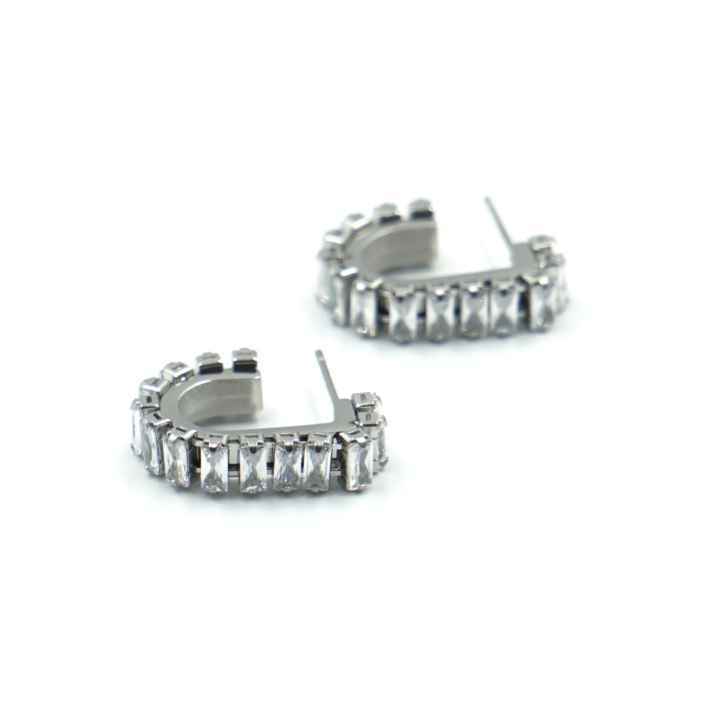 Aretes arena plateados