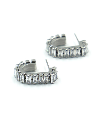 Aretes arena plateados