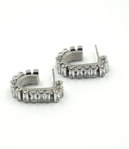 Aretes arena plateados