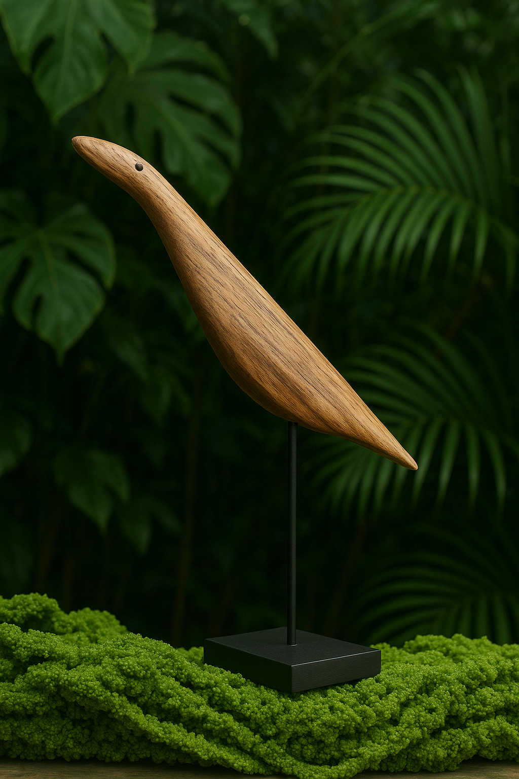 Animalito Escultural en Madera con Base