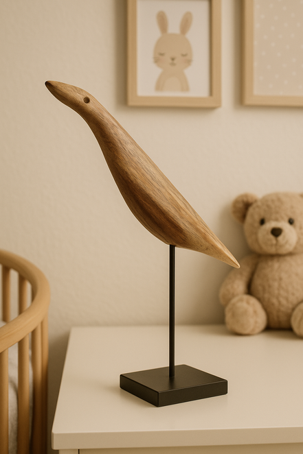 Animalito Escultural en Madera con Base