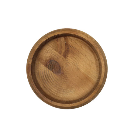 Cuenco Decorativo de Madera con Base de Metal