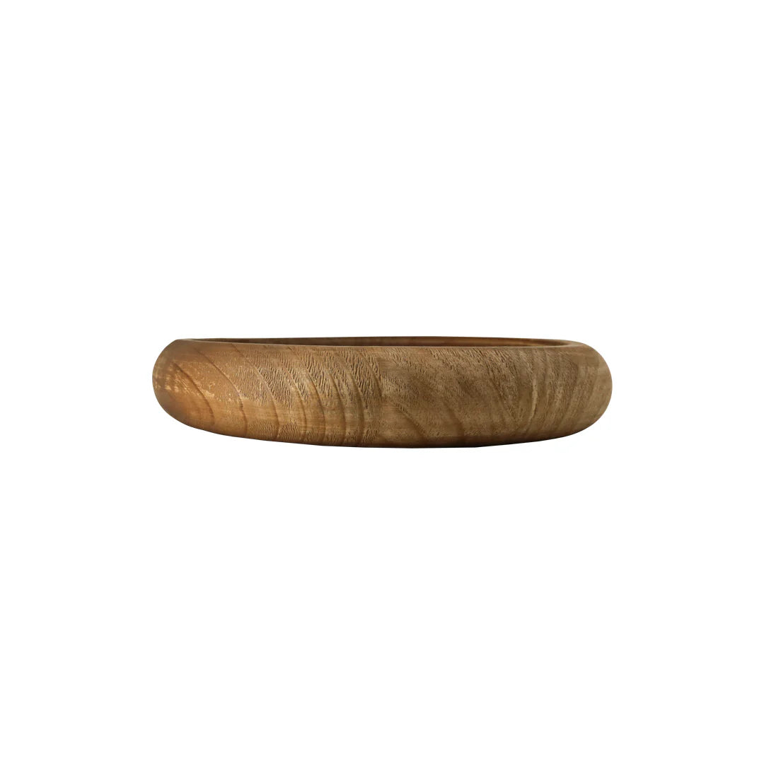 Cuenco Decorativo de Madera con Base de Metal