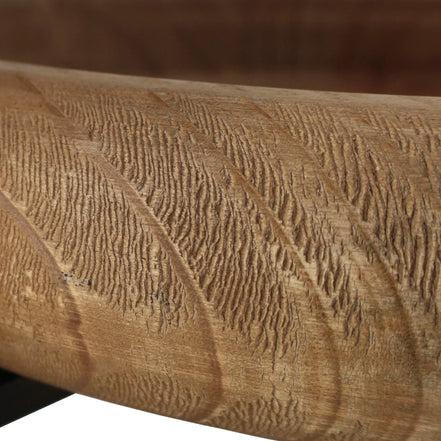 Cuenco Decorativo de Madera con Base de Metal