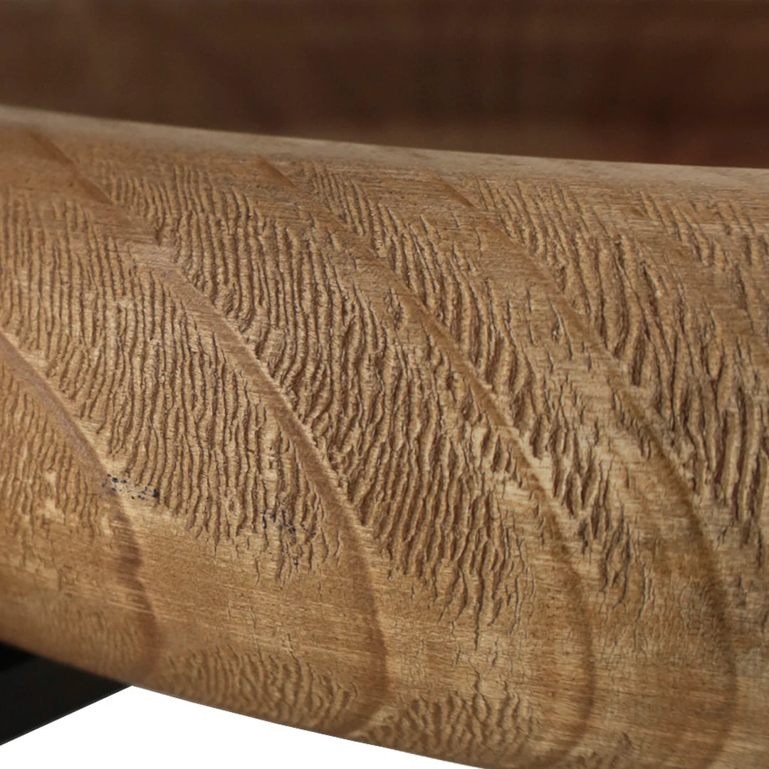 Cuenco Decorativo de Madera con Base de Metal