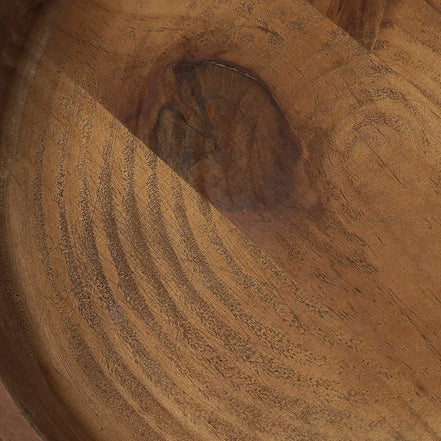 Cuenco Decorativo de Madera con Base de Metal