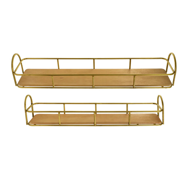 Set De Dos Charolas De Madera Y Metal