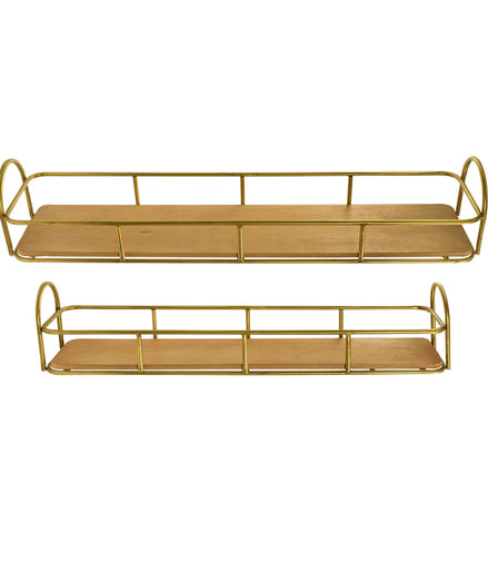 Set De Dos Charolas De Madera Y Metal