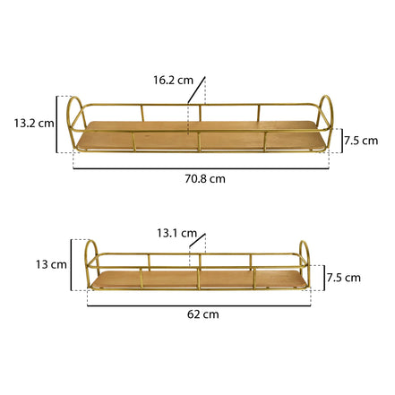 Set De Dos Charolas De Madera Y Metal