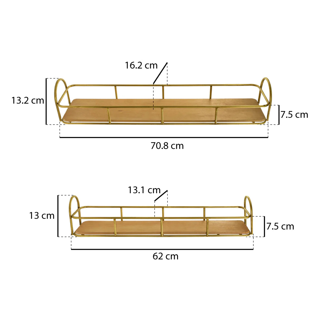 Set De Dos Charolas De Madera Y Metal