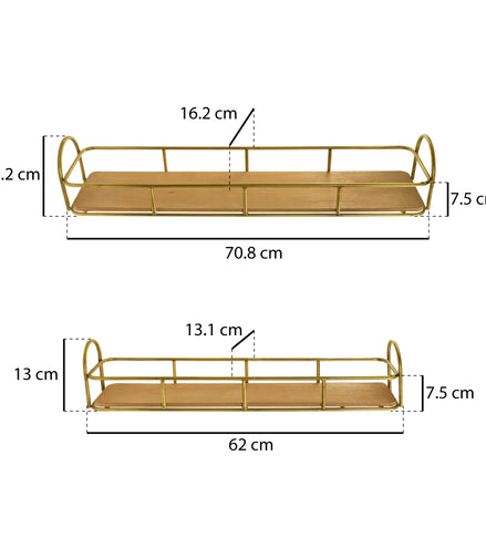 Set De Dos Charolas De Madera Y Metal