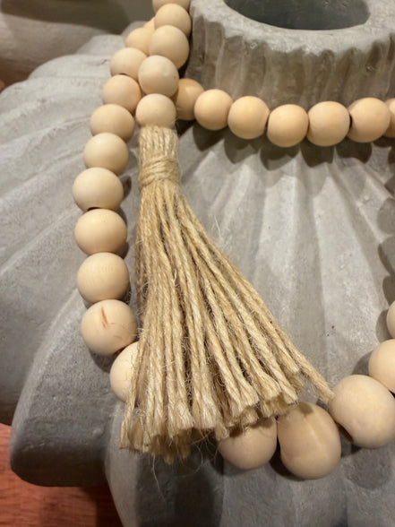 Cordón Bolita de Madera Natural