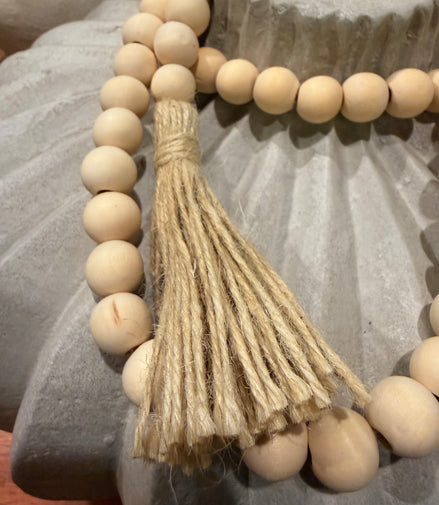 Cordón Bolita de Madera Natural