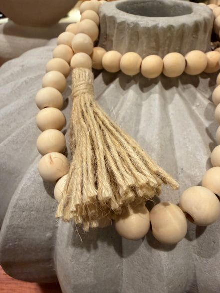 Cordón Bolita de Madera Natural