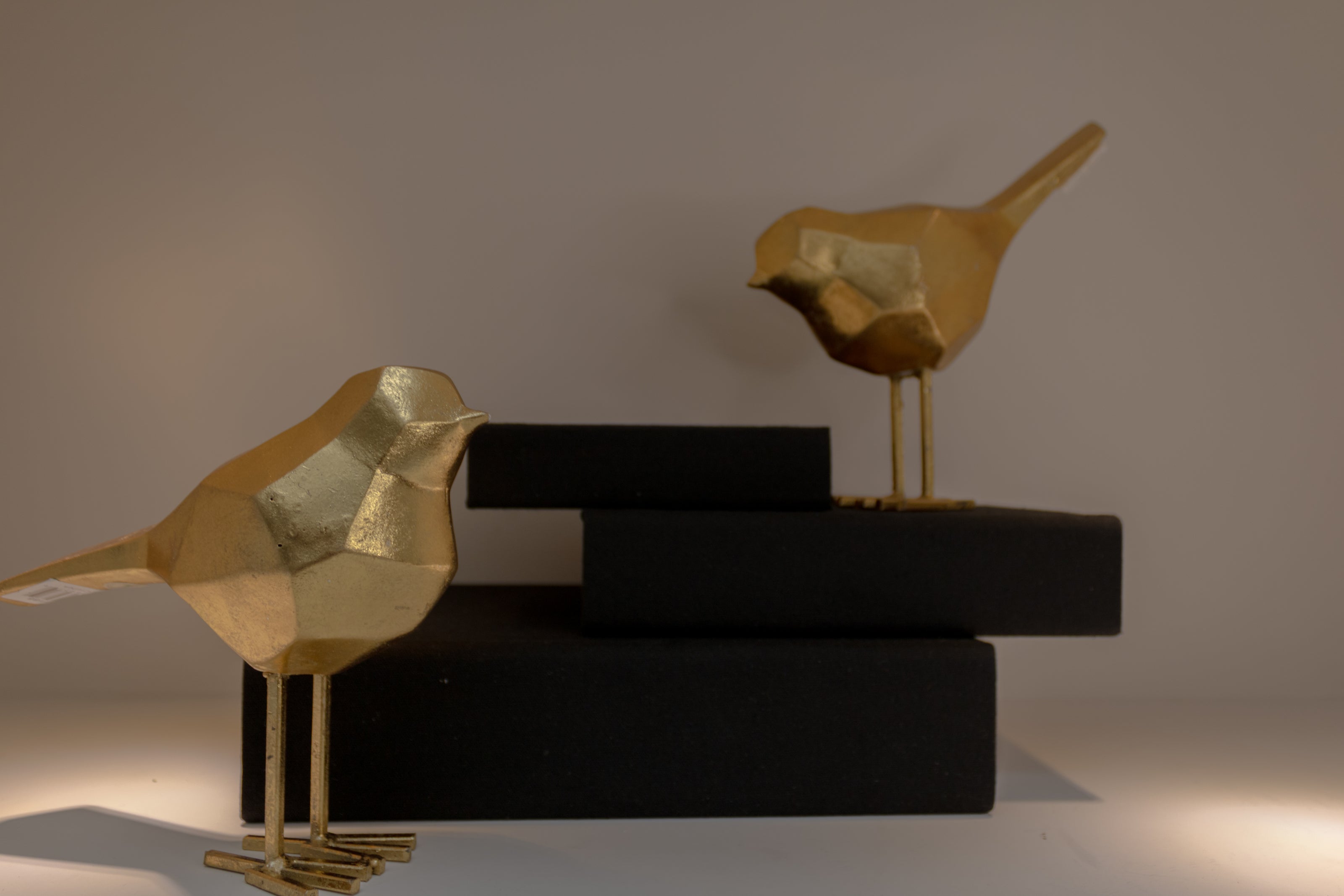 Decoración Pájaro en Polipiedra Dorado