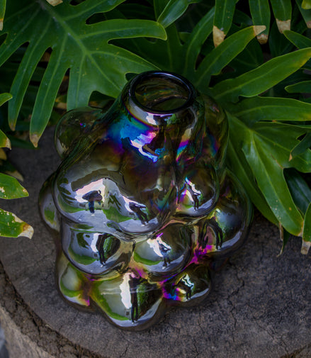 Florero Marrón Estilo Burbujas