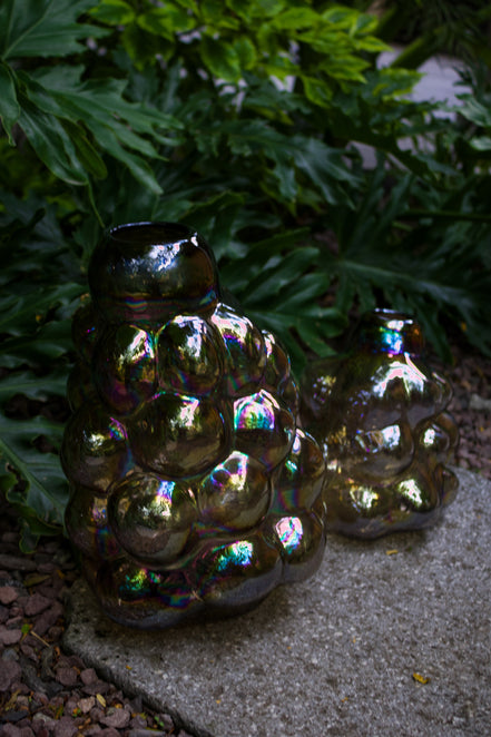 Florero Marrón Estilo Burbujas