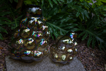 Florero Marrón Estilo Burbujas