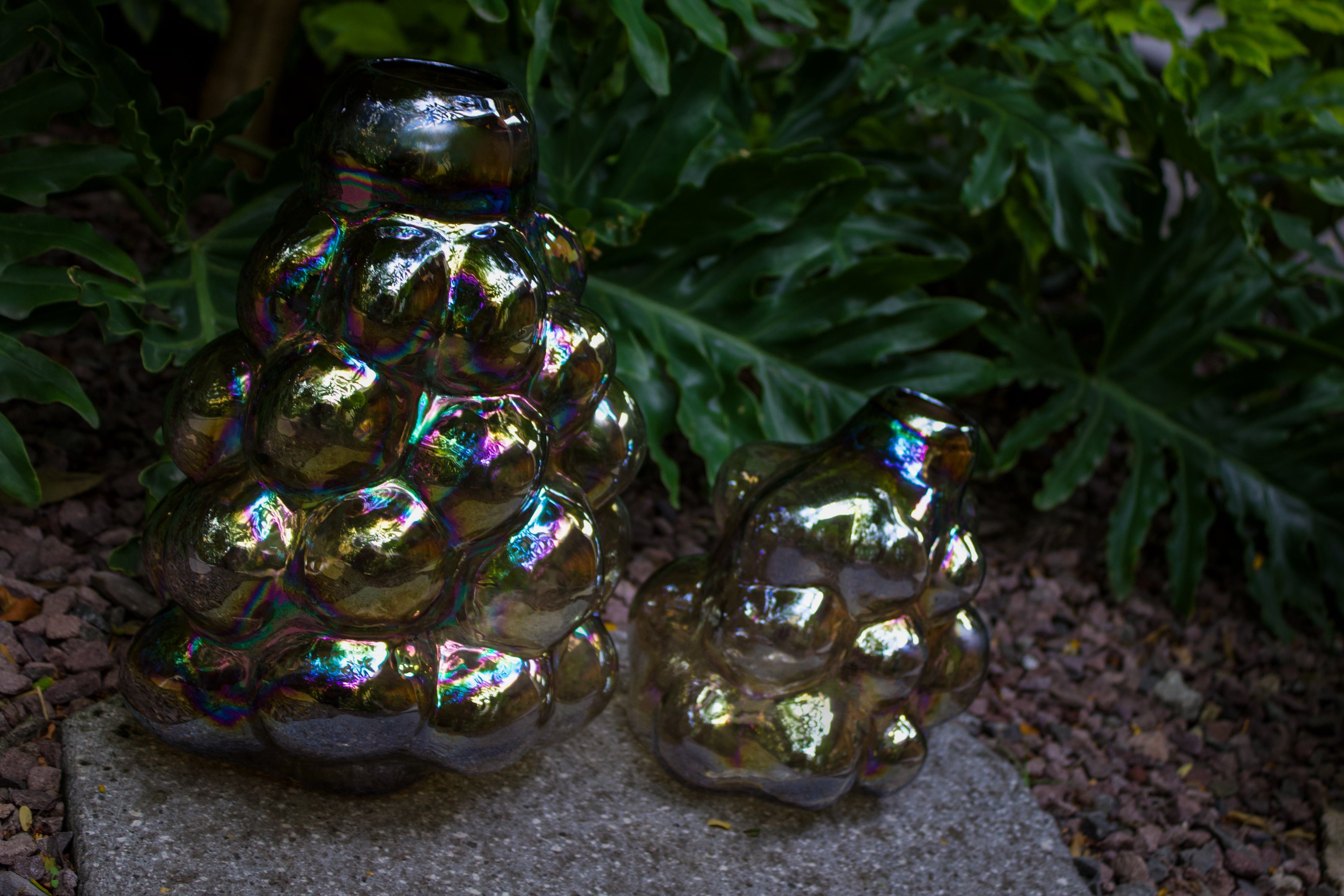 Florero Marrón Estilo Burbujas
