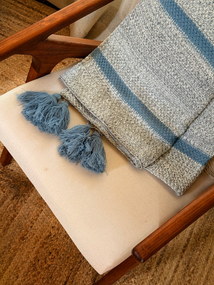 Cobija Recoraite Tejido Azul y Gris