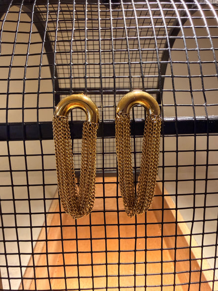Aretes cadenas oro