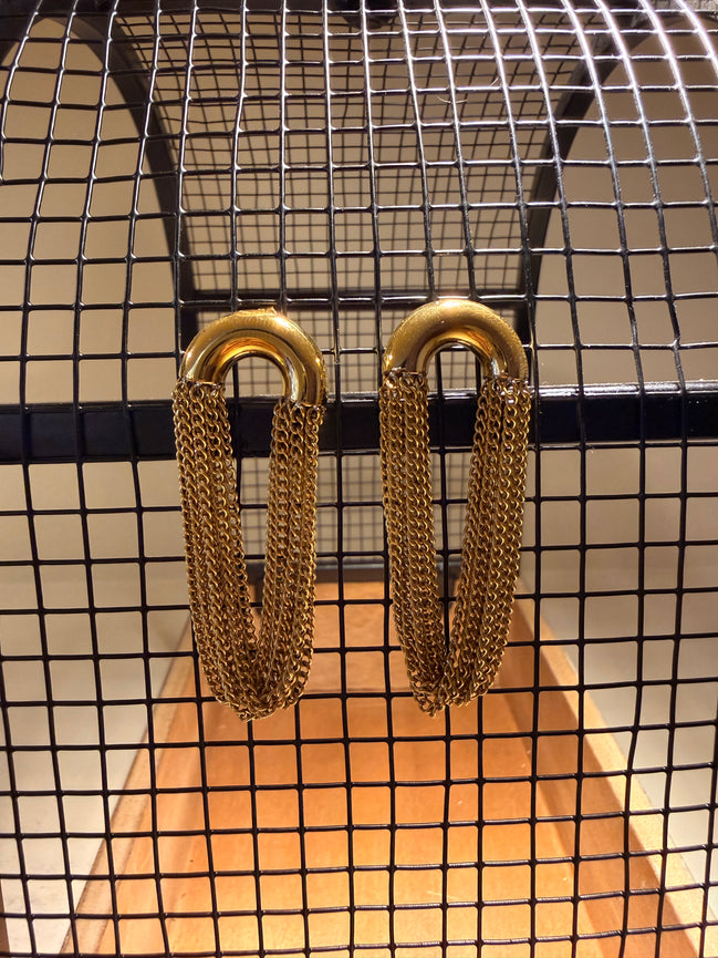Aretes cadenas oro