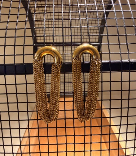 Aretes cadenas oro