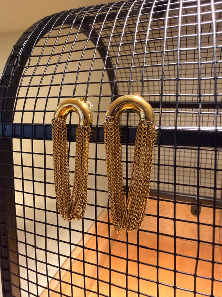 Aretes cadenas oro