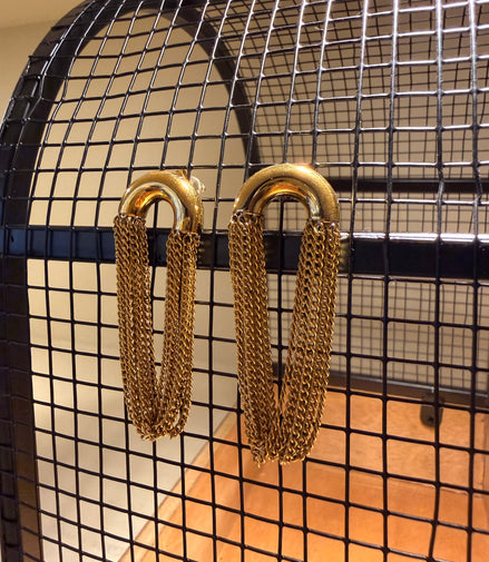 Aretes cadenas oro