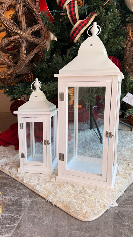 Set Faroles Blancos | 2 Tamaños con Cristal