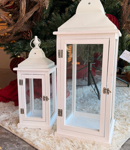 Set Faroles Blancos | 2 Tamaños con Cristal