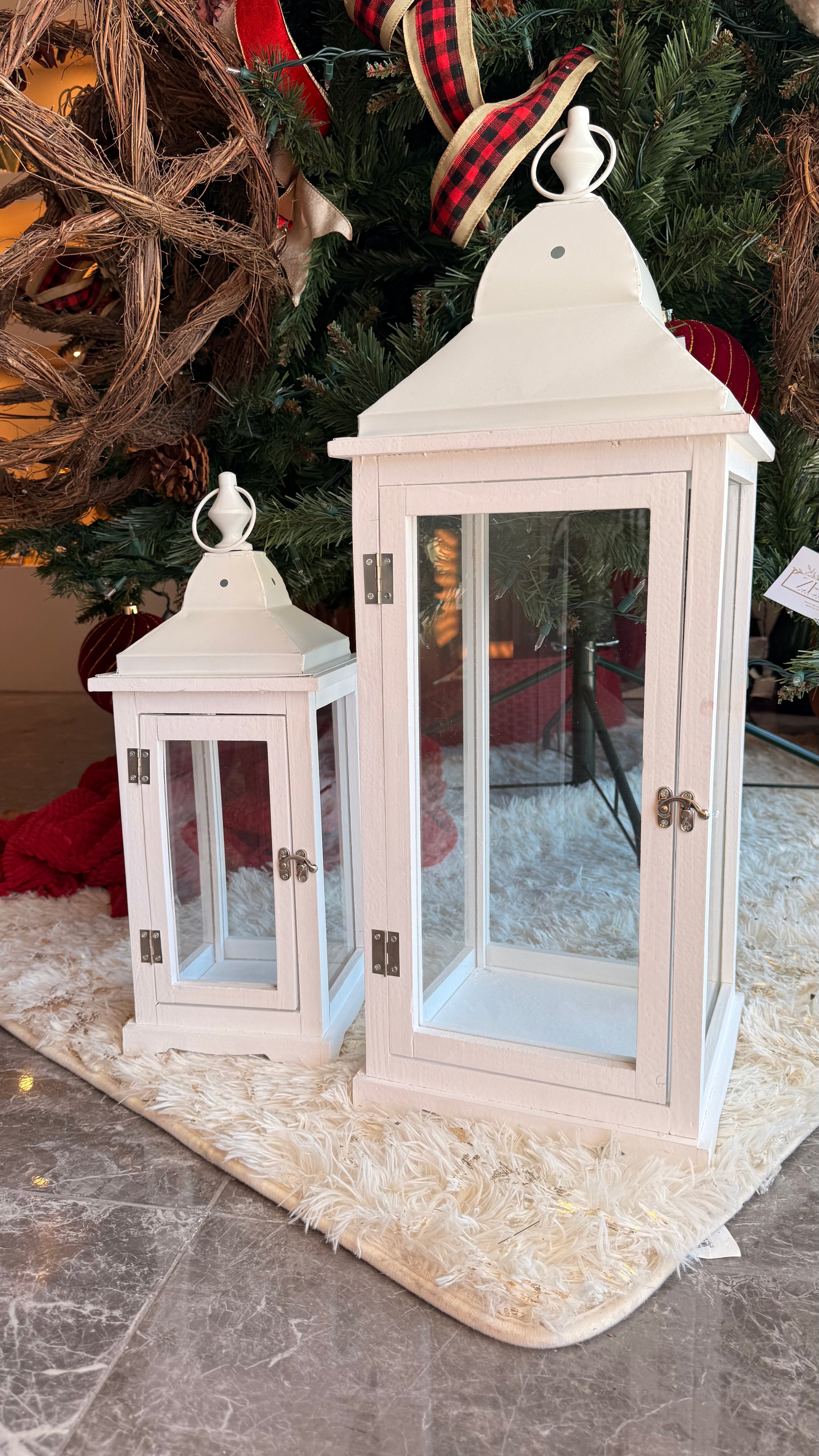 Set Faroles Blancos | 2 Tamaños con Cristal