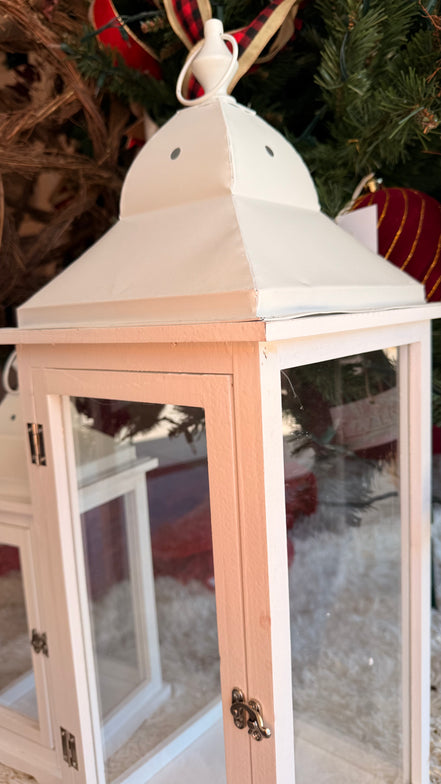 Set Faroles Blancos | 2 Tamaños con Cristal