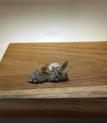 ARETES  CORAZON PLATEADO