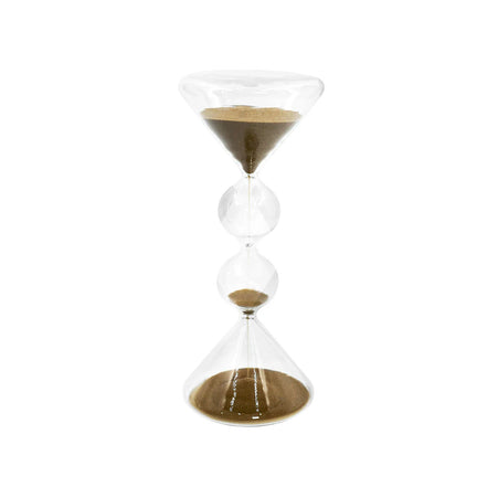 Reloj Decorativo de Vidrio con Arena Dorada