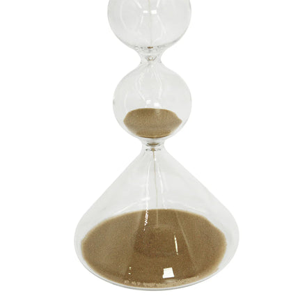 Reloj Decorativo de Vidrio con Arena Dorada