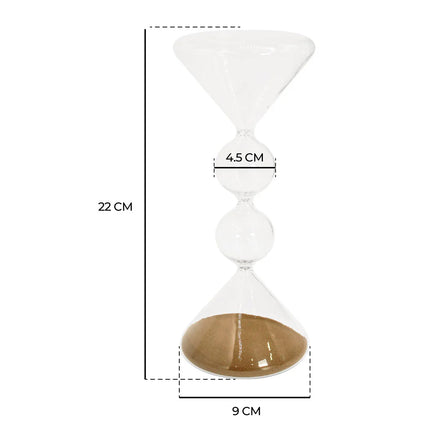 Reloj Decorativo de Vidrio con Arena Dorada